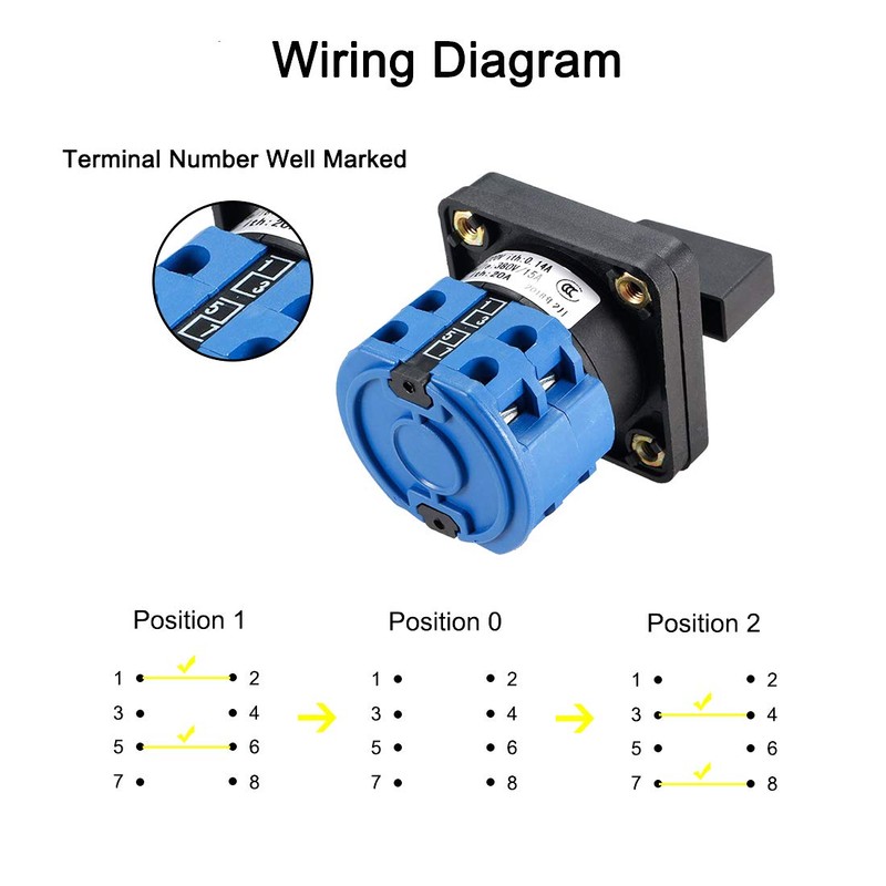 VictorsHome Changeover Switch LW28-63 3 Positions 12 Terminals Universal Rotary