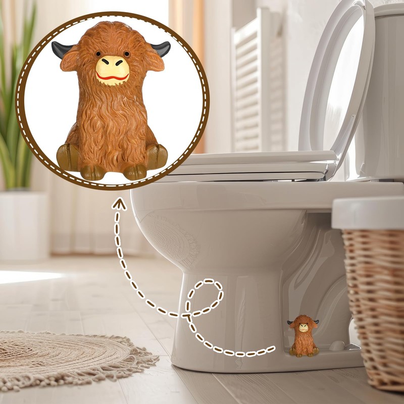 Honeydak 2 Pack Toilet Bolt Caps Decorative Highland Cow Toilet
