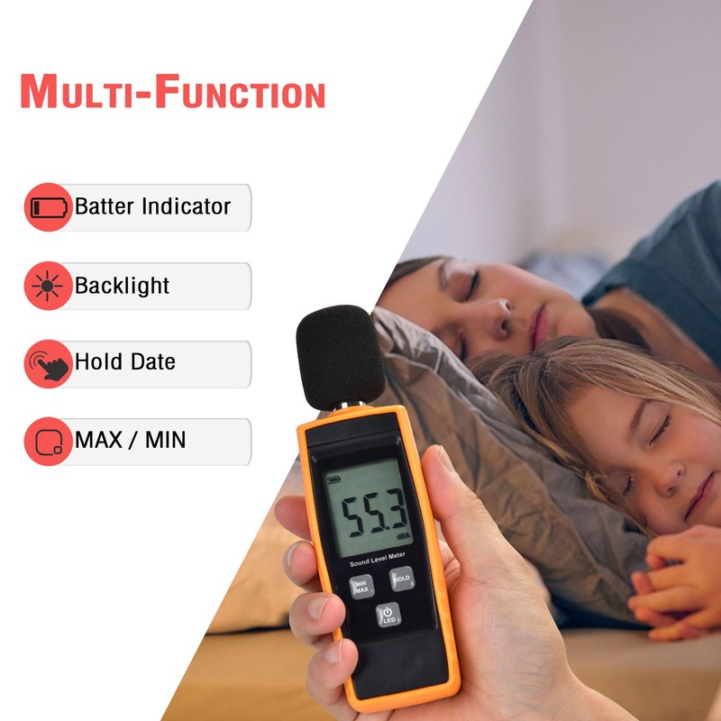 Hand-Held Sound Level Meter,V·RESOURCING 30~130 dB Decibel Noise Measurement Tester