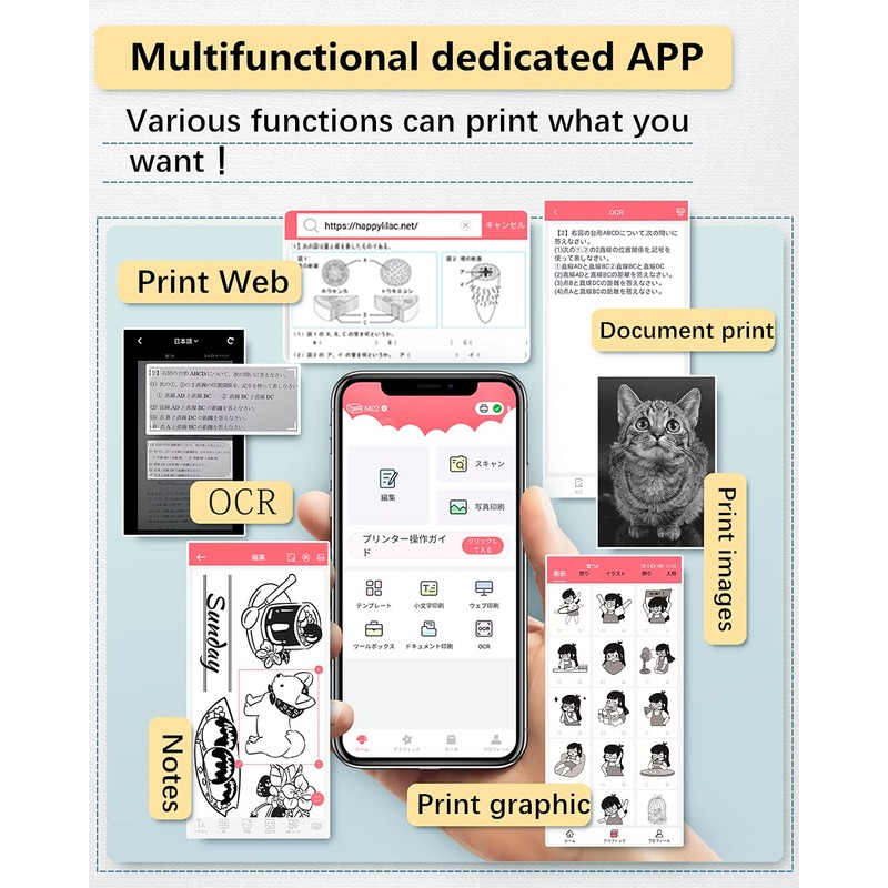 Phomemo M02 Mini Pocket Printer- Mini Bluetooth Portable Wireless Mobile