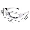 CAHHCA Motorcycle Riding Glasses Clear Lenses with Foam Padding, White