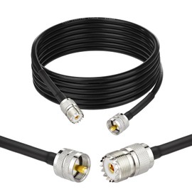 Yuslao PL-259 UHF CB Coax Cable 10FT, PL-259 UHF Male to Female Low Loss RG8X Jumper Cable CB Radio Cable for HAM Radio, Antenna Analyzer, Dummy Load, SWR Meter