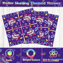 136 Pack Roller Skating Party Supplies Let's Roll Birthday Supplies Roller Skate Party Tableware and Banner Set for Roll Themed Skating Party Decorations Serves 40