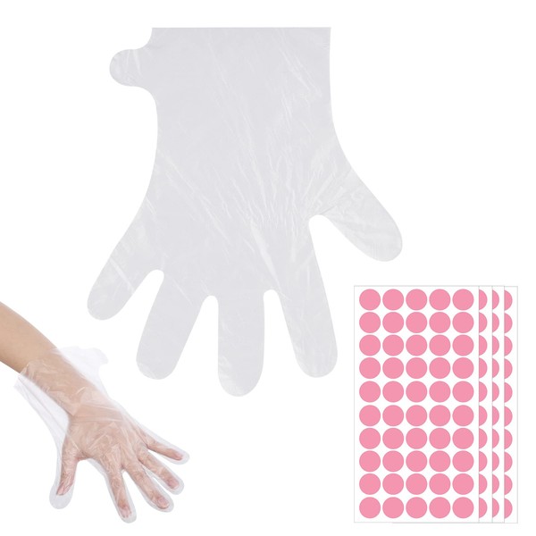 Pack of 200 Paraffin Wax Glove Liners, Paraffin Bath Inserts, Disposable Boots, Paraffin Bath Liners, Transparent Plastic Disposable Gloves for Hand Beauty Salon, Hair Dyeing, Spa Wax Treatment