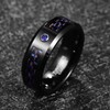 CHALAIR 8mm Black Tungsten Wedding Ring for Men Women Blue
