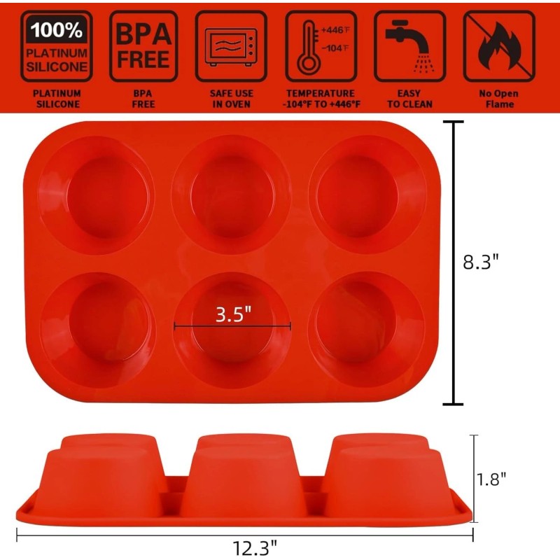 Unbranded Jumbo Muffin Pan, 3.5 Inch Large Muffin Pan 6