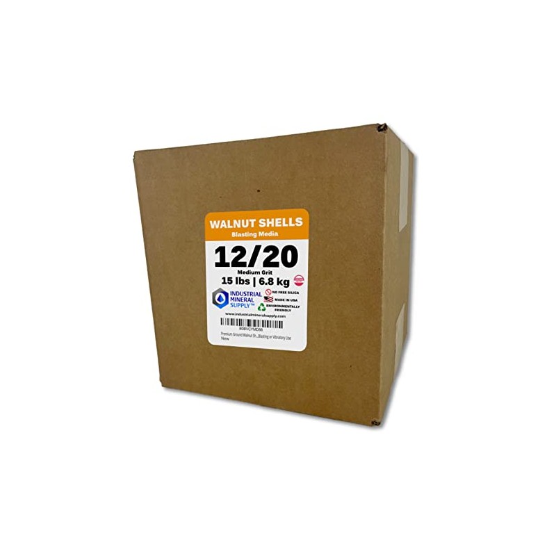 Premium Ground Walnut Shell Media Grit Size 12/20-15 lbs/6.8 kg