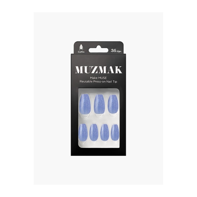 Reusable Nail Tips Blue Lemonade (Coffin) / 리유저블 네일팁 블루