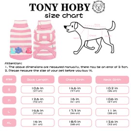 TONY HOBY Dog Sweater, Warm Dog Cold Weather Sweater Shirt, Knitted Dogs Winter Clothes with Cute Pattern for Small Medium Dogs (Pink, L)