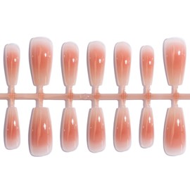 LIGHT RAIN Glossy fake nails - 30 Piece XS S M Sprayed Gel Press on Nails feminine Blush Pink Coffin False Nails