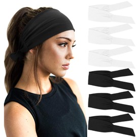 DRESHOW Yoga Sports Headbands for Women Elastic Non-Slip Headbands Workout Running Hair Bands 6 Pack