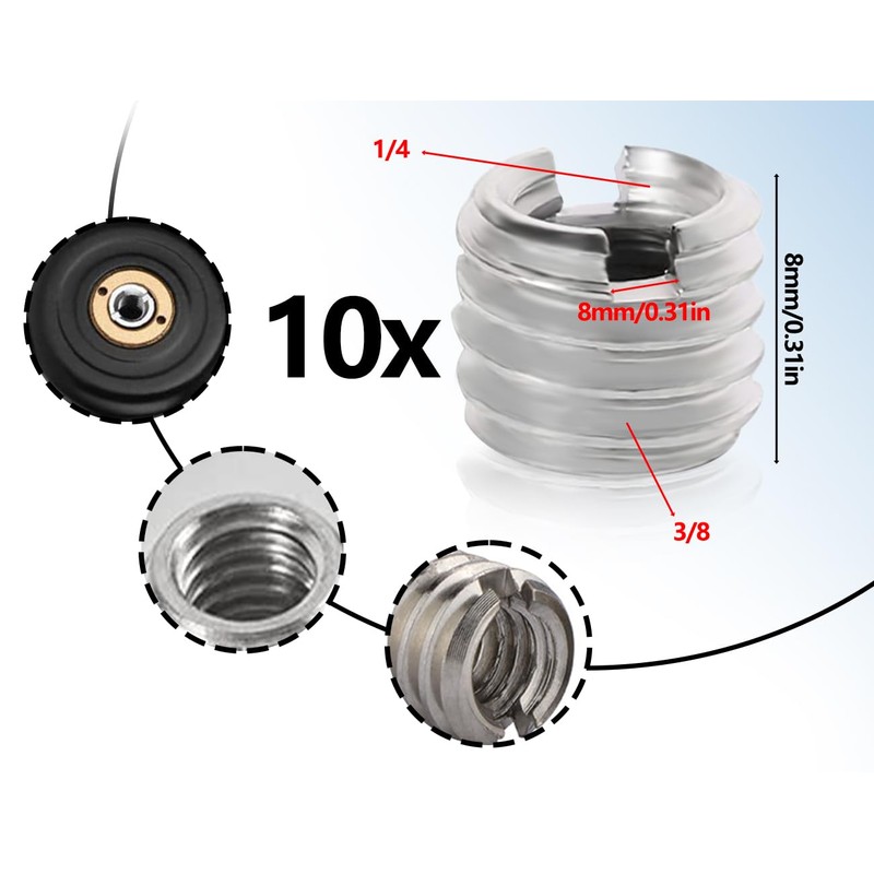 Lhbwhiz 1/4 to 3/8 inch conversion screw adaptor, camera tripod