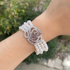 Carufin Bridal Wedding May Blossom Prom Hen Party Following Bracelet Accessories Pink Bead Bracelet