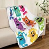 LOKMU Throw Blanket, Kids Cute Cartoon Fluffy Monsters Ultra-Soft Cozy