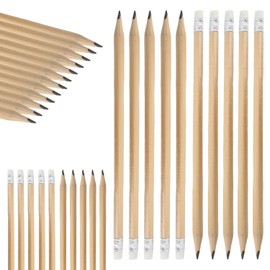 TOATELU 100 Pieces HB Wooden Pencil with Eraser: 19 cm HB Pencil Set for Children Made of Real Wood, Natural Wood Pencils for Students, Teachers, Office, School Supplies, Drawing, Writing
