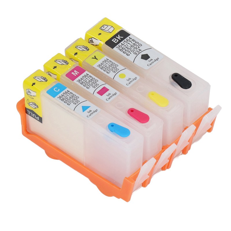 4 Pcs Ink Cartridge Black Blue Magenta Yellow Permanent Chip