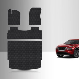 TOUGHPRO Full Set Floor + Cargo Mats Accessories Set for Nissan Rogue All Weather Heavy Duty (Made in USA) Black Rubber 2021 2022 2023 2024 2025