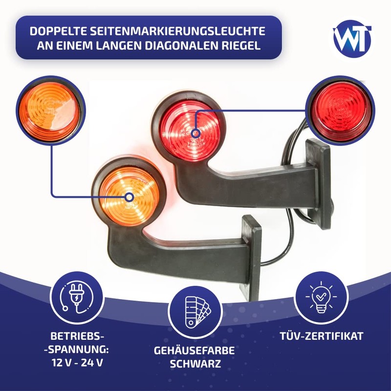 Web Truck 2 x LED Rubber Side Light 12 V