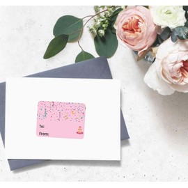 NT-ling 1.5 x 2 Inch Multicolor Festive Happy Birthday Stickers - 300 Plastic Stickers for Presents, Parties, Gifts & Rewards