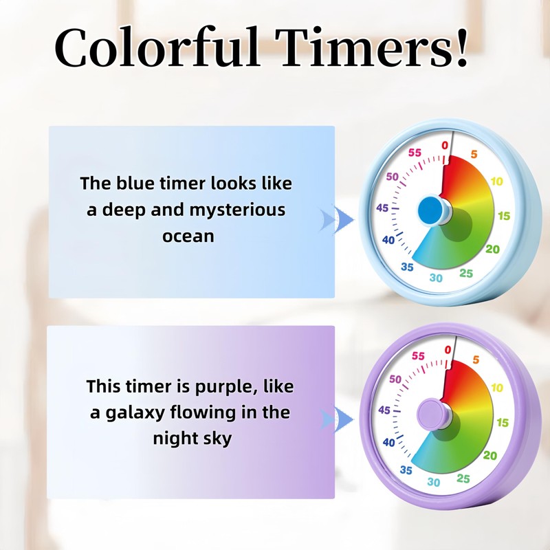 60 Minutes Visual Timer for Kitchen, Office, Classroom, Study, Countdown