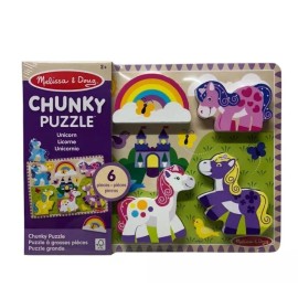 Melissa & Doug Chunky 6 Pc Unicorn Puzzle- New