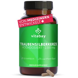 Vitabay Black Cohosh 2,500 mg - 120 Vegan Capsules - Cimicifuga Racemosa Extract (Black Cohosh) - High Dose 5:1 Extract from Root Stock - Vegan & Laboratory Tested in Germany - Supply 4 Months