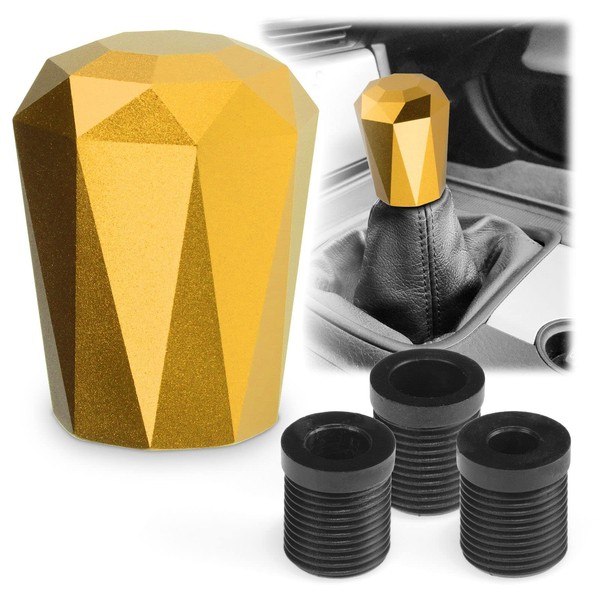 EZAUTO WRAP Universal Gold Diamond Shifter Chrome Aluminum Automatic Shift