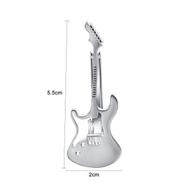 Yoursfs Bass Tie Clip for Men Silver Plated Music Tie Clips for Business Meetings Silver Clip on Bow Tie Clothing Accessories for Weddings