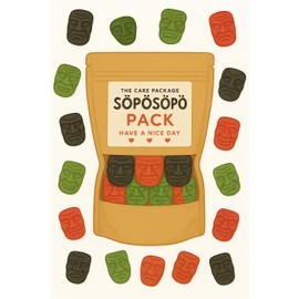 SÖPÖSÖPÖ Scandinavian Treat Pack – Remix Movies Mask Gummies – 150g Nordic Candy Bag – Apple, Strawberry & Anise Flavors – Vegan, Palm Oil Free, Movie Night Mix soposopo pack
