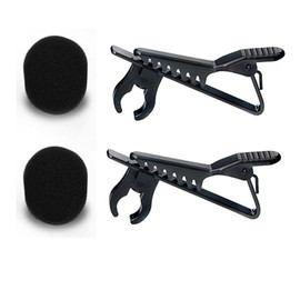 Headset Income Microphone Windscreen Pin Microphone Broadcast Microphone Sponge 2pcs Mini Microphone Clip Holder Microphone Lapel Tie Clip Holder 2pcs Black Set of 4