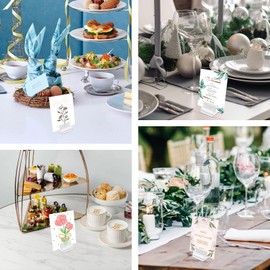 Yuannee Acrylic Card Stands,24 PCS Clear Plastis Card Stands Photo Holders for Tables Anti-Slip Games Piece Holder Table Name Holders Place Cards Holder for Wedding Photos Memos Pictures Display