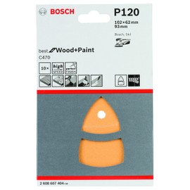 Bosch 2608607404 Paint Velcro 11 hole200x105x10 G120, Orange