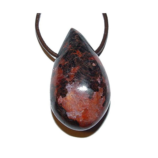 Garnet Amphibolite Pendant Tumbled Stone with 2.5 mm Hole Approx.