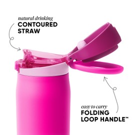 Simple Modern Mesa Loop Water Bottle with Straw | 24oz Cup Holder Friendly Insulated Stainless Steel Bottles for Travel, Sports and School | Raspberry Vibes