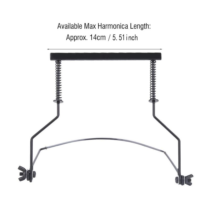 10 Holes Harmonica Neck Holder, Metal Harmonica Accessory Hands-free Stand
