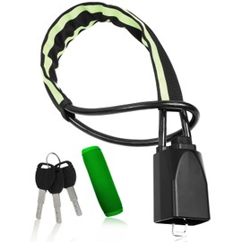 BeneVie Metal Wire Handle Lock, Anti-Theft Wire Lock, Relay Attack, Steering Lock (Luminous Lime Green (Border Pattern))
