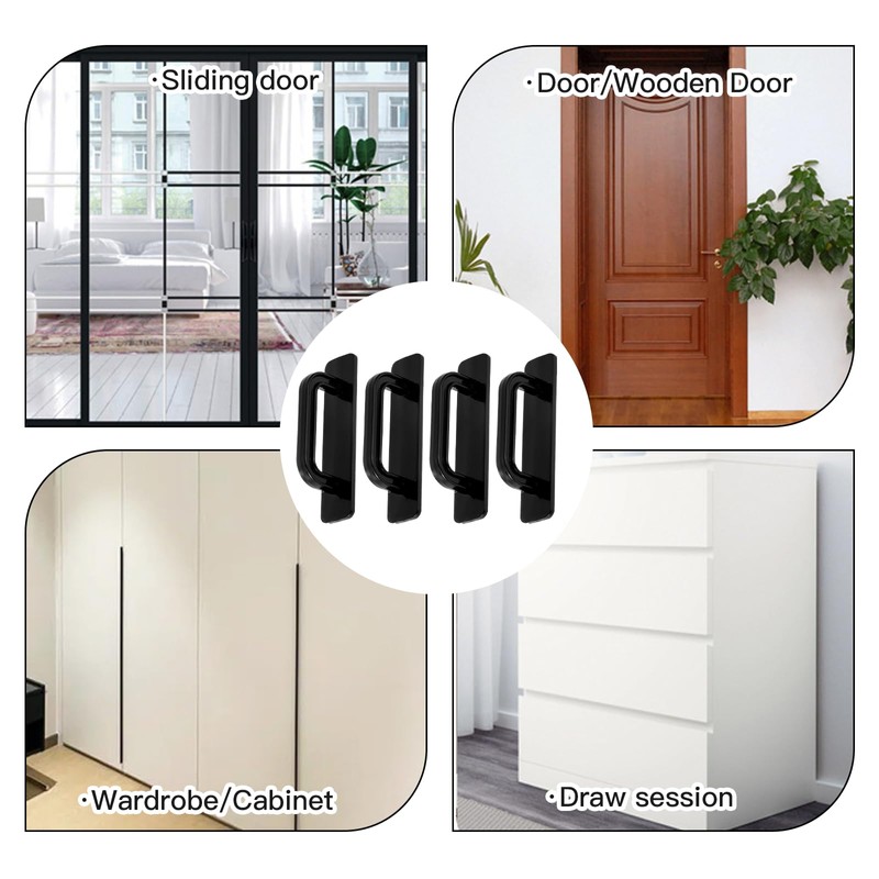 atnayo 4 Pack Peel Stick on Door Handles, PP Material,