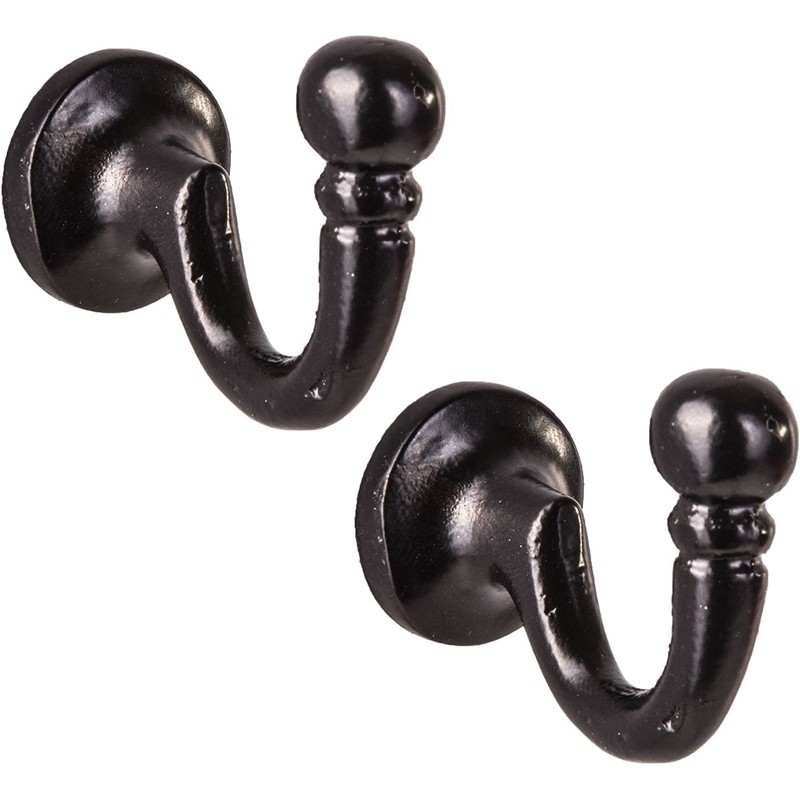 Cast Iron Black Ball End Curtain Holdbacks Hooks Black Ball