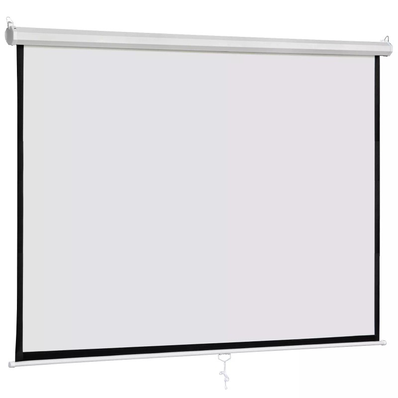SEGAWE 120" 1:1 Projector Screen Matte Manual Pull Down White