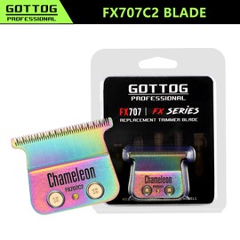 GOTTOG FX707C2 Replacement Blades for All FX787 & FX726 Trimmers, GOTTOG Zero-Gapped Replacement Blades Compatible with Barberology Trimmer Blades (FX707C2) - Mulitcolor