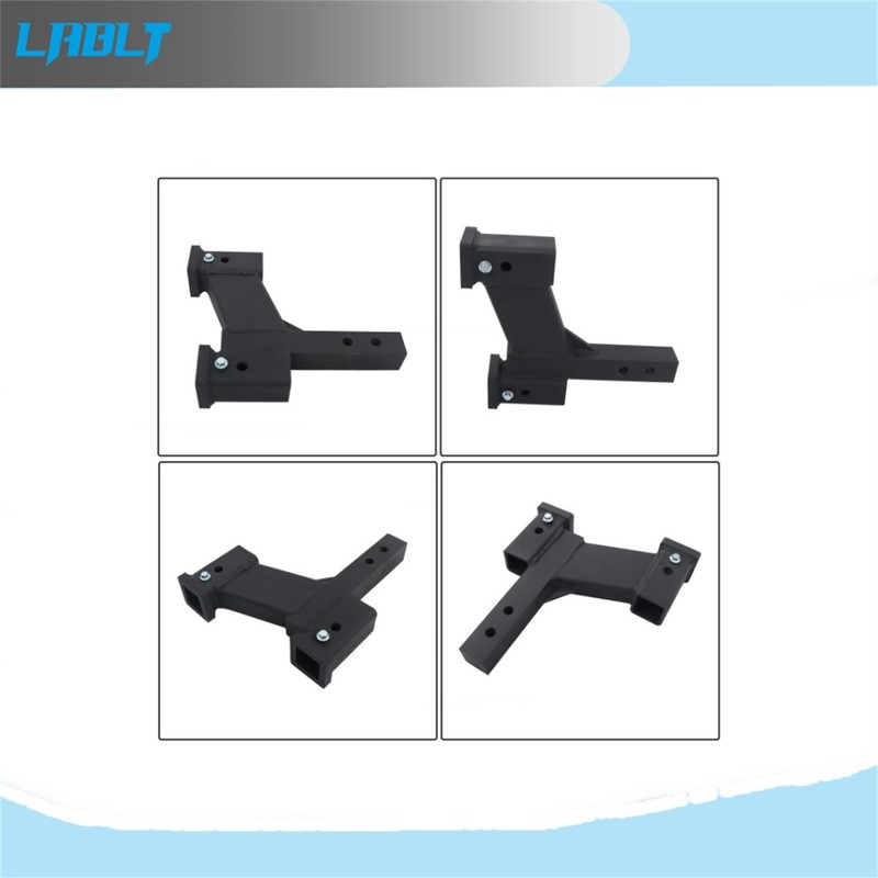 LABLT Matte Black Trailer Dual Hitch Extender for 2 Inch