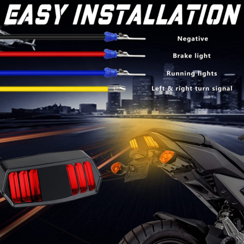 LED Motorcycle Taillight Turn Brake Driving Signal Lamp 42W for