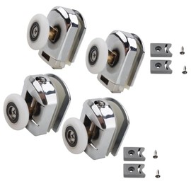 2 Sets 4 Pieces Shower Door Rollers Runners Wheels Guides Pulleys Glass Shower Door Rollers Runners Glass Door Rollers Wheels Guides Sliding Glass Door Runners Rollers Wheels(Silver, 23mm)