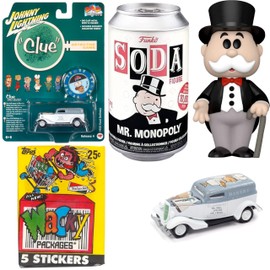 Retro Fun Figure Rich Uncle Pennybags SODA Character & Cluedo Car Clue Game pop Culture + Monopoly Vintage Toy Fun & Wacky Packs