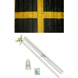 JumpingLight 3x5 Davids Wales Flag White Pole Kit Set 3x5 - Quality Flags