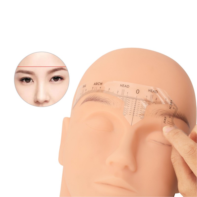 100pcs Adhesive Eyebrow Ruler Disposable Eyebrow Ruler Stencils Eyebrow Guide