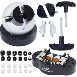 CTISMICE 5 Inch Ball Vise, Engraving Block Setting Tool with 2pcs Jaw, 32pcs Pin Plates Attachment, Pro-Ring Clamps for Jewelry Making, Small-Scale Engraving, 360° Rotation Jewelers Standard Ball Vice