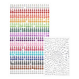 HJZHII 1250PCS 14 Colors Face Gems, Flat Rhinestone Stickers Face Jewels Deco Crystals Diamonds Stick On for Women Girls Body Makeup Crafting Festival Party