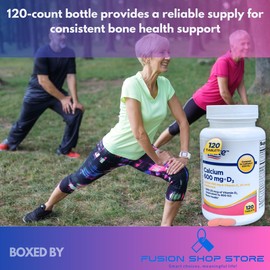 Calcium 600 mg with Vitamin D3- Tablets, 120 Count (Pack of 1), Boxed by Fusion Shop Store