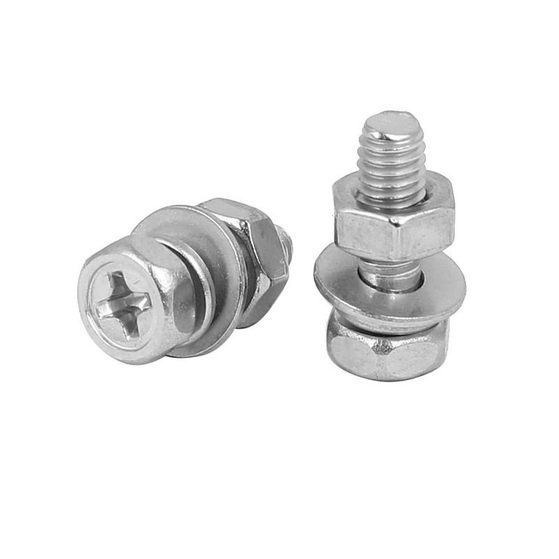 Sourcingmap M4 x 12mm 304 Stainless Steel Phillips Hex Head